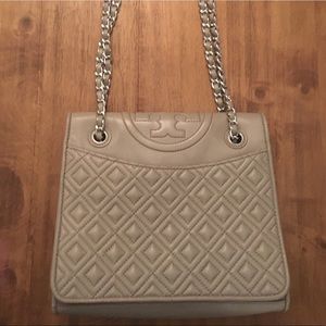 Tory Butch Grey Chain Purse